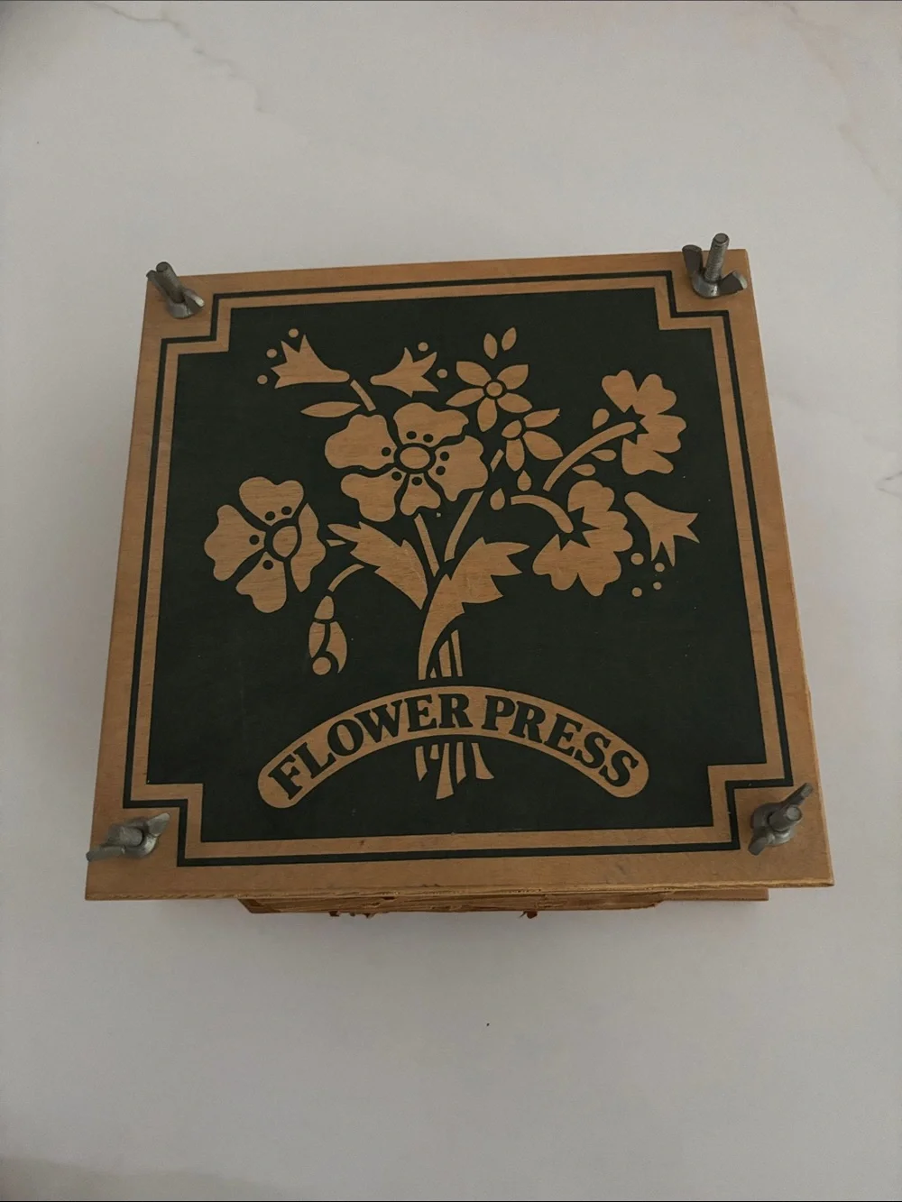 Vintage, wooden Flower Press. Made in England.